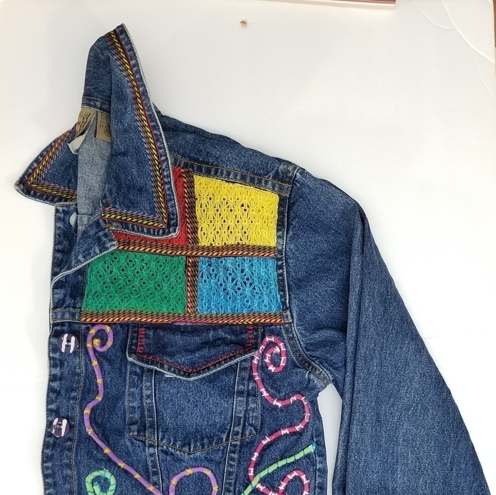 Vintage hand-stitched jean jacket, 90's - Picture 5 of 5